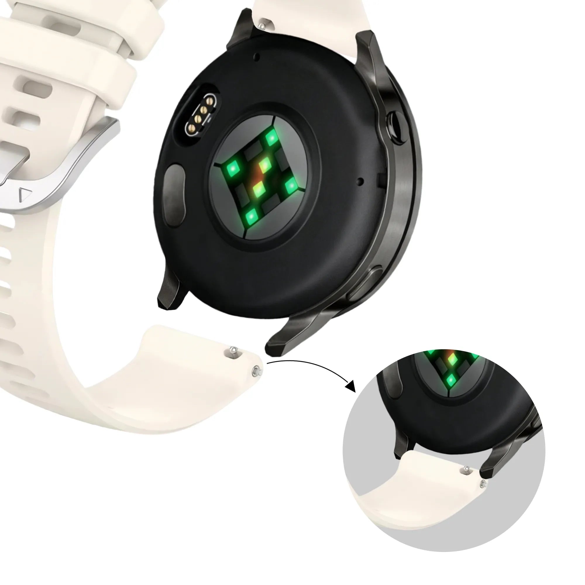 Bandz Garmin Vivomove 3s siliconen band 'Classic' (sterrenlicht)