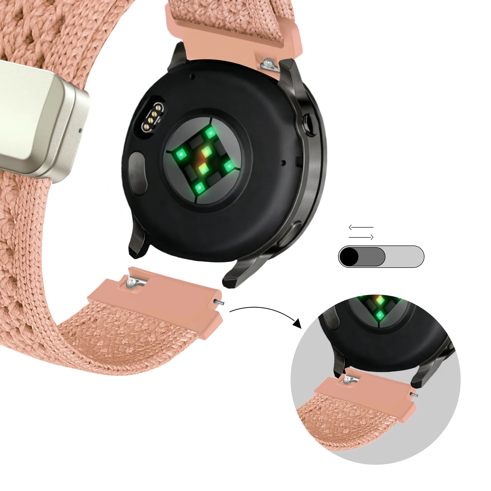 Bandz Fossil Gen 6 - 42mm Vintage Nylon Strap (Antique Pink)