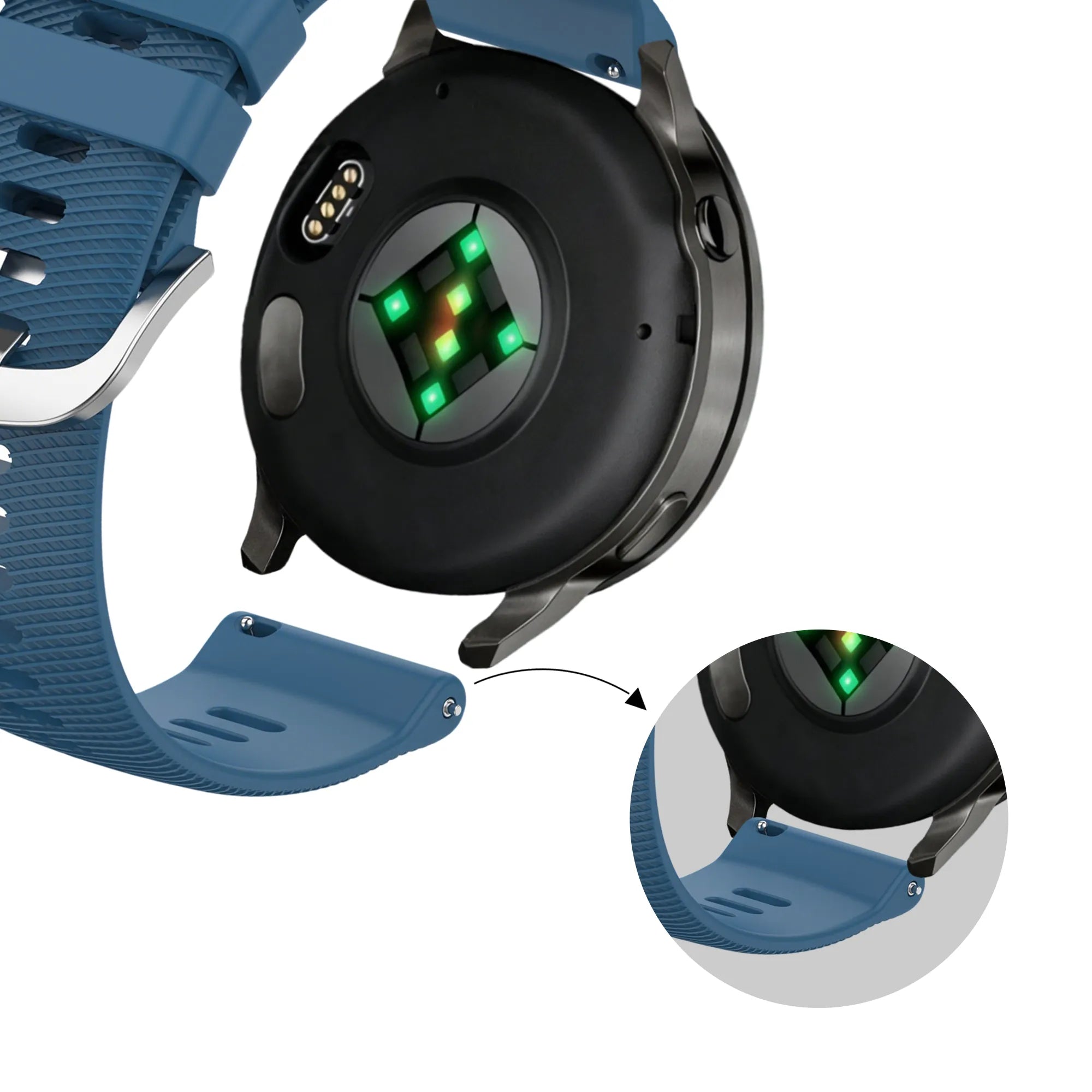 Bandz Garmin Venu 3s siliconen band 'Deluxe' (blauw)