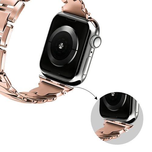 Bandz Apple Watch luxe metalen band 'Twisted' (rosé goud)