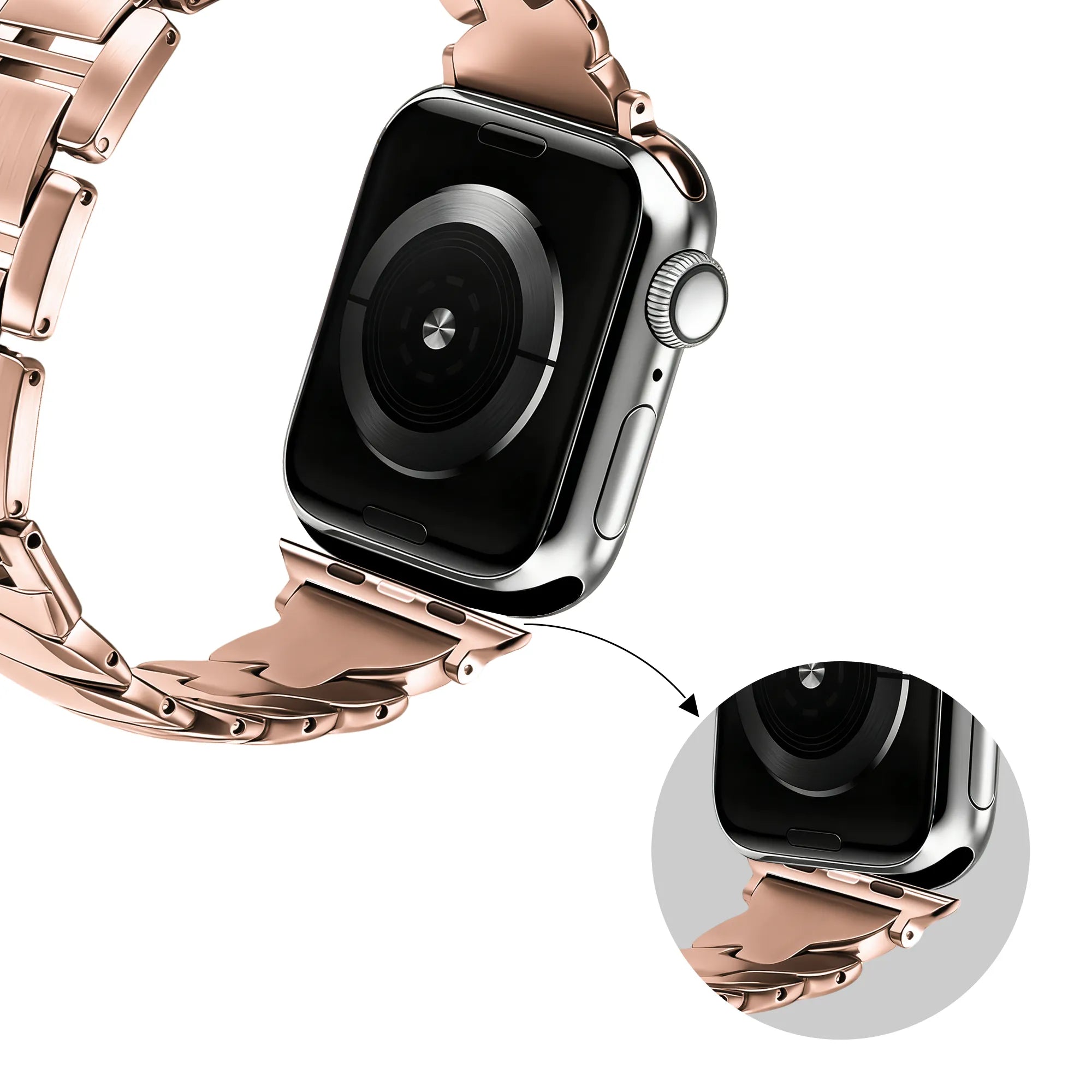 Bandz Apple Watch Premium Metal Strap 'Twisted' (Rose Gold)