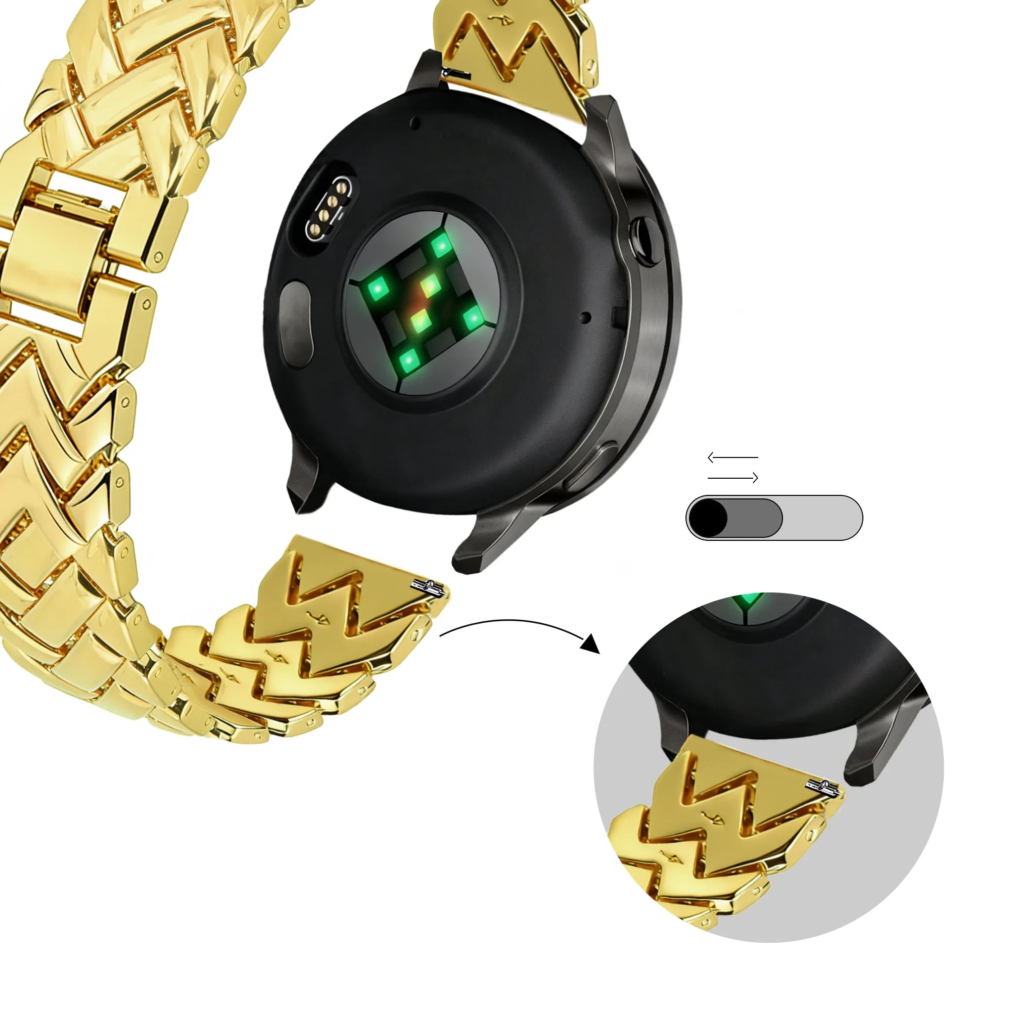 Bandz Huawei Watch GT 6 - 41mm metalen band 'V-type' (goud)