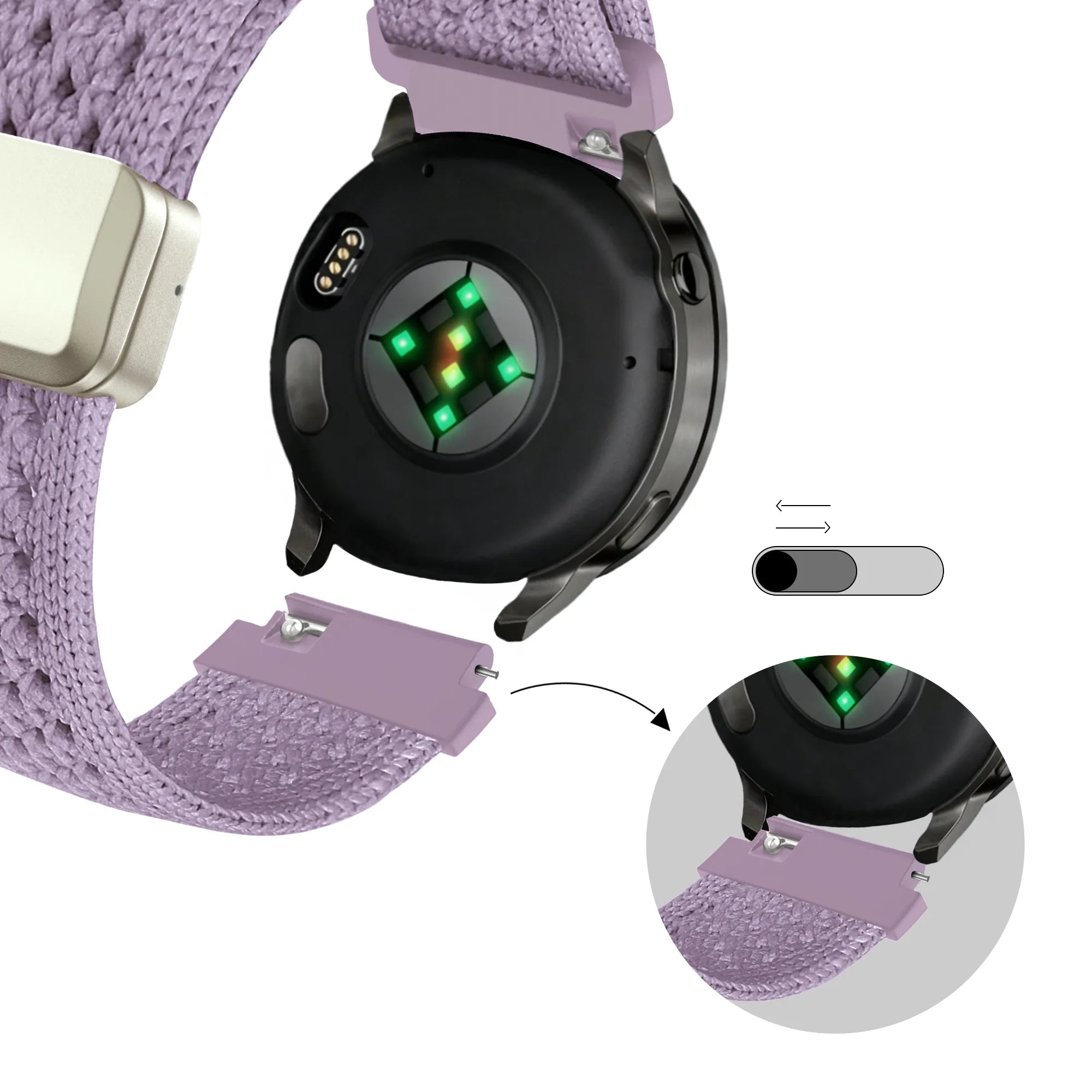 Bandz Oppo Watch X2 Mini vintage nylon band (lichtpaars)