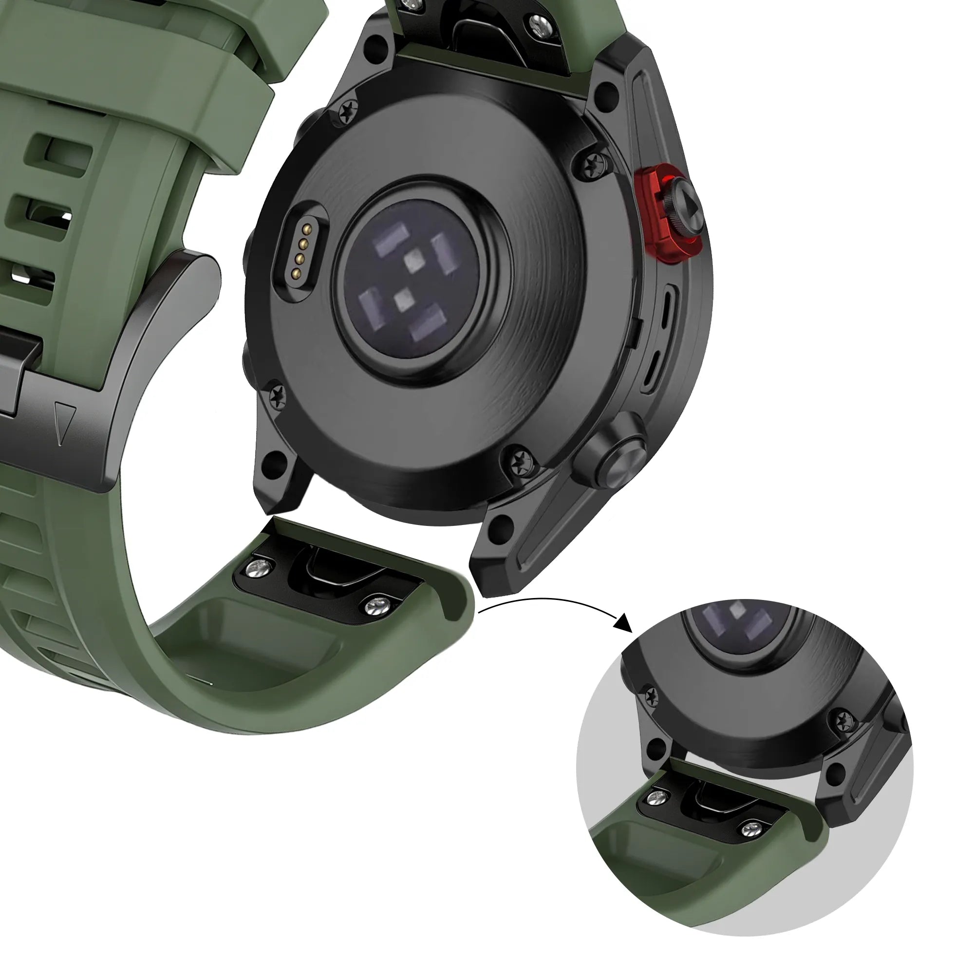 Bandz Garmin Instinct 2x siliconen band 'Classic' (legergroen)