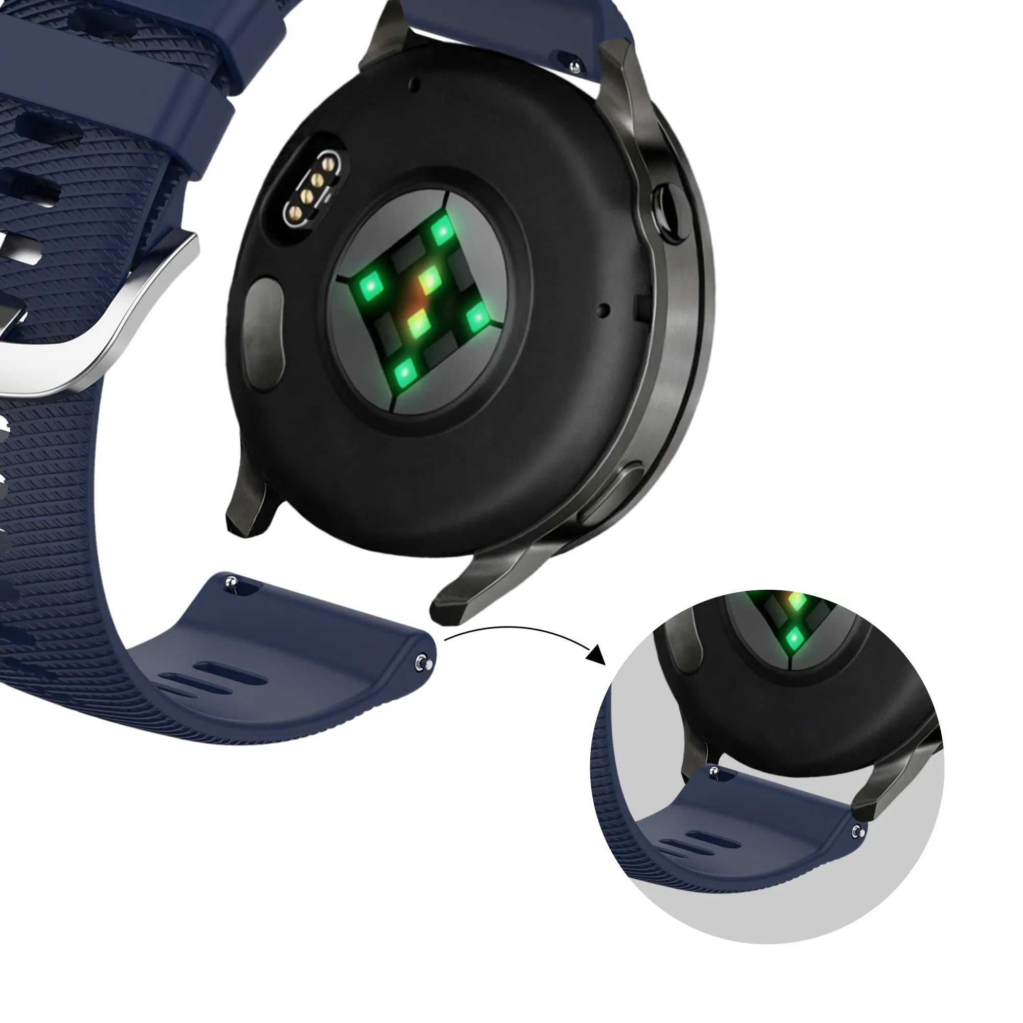 Bandz Garmin Forerunner 255s siliconen band 'Deluxe' (donkerblauw)
