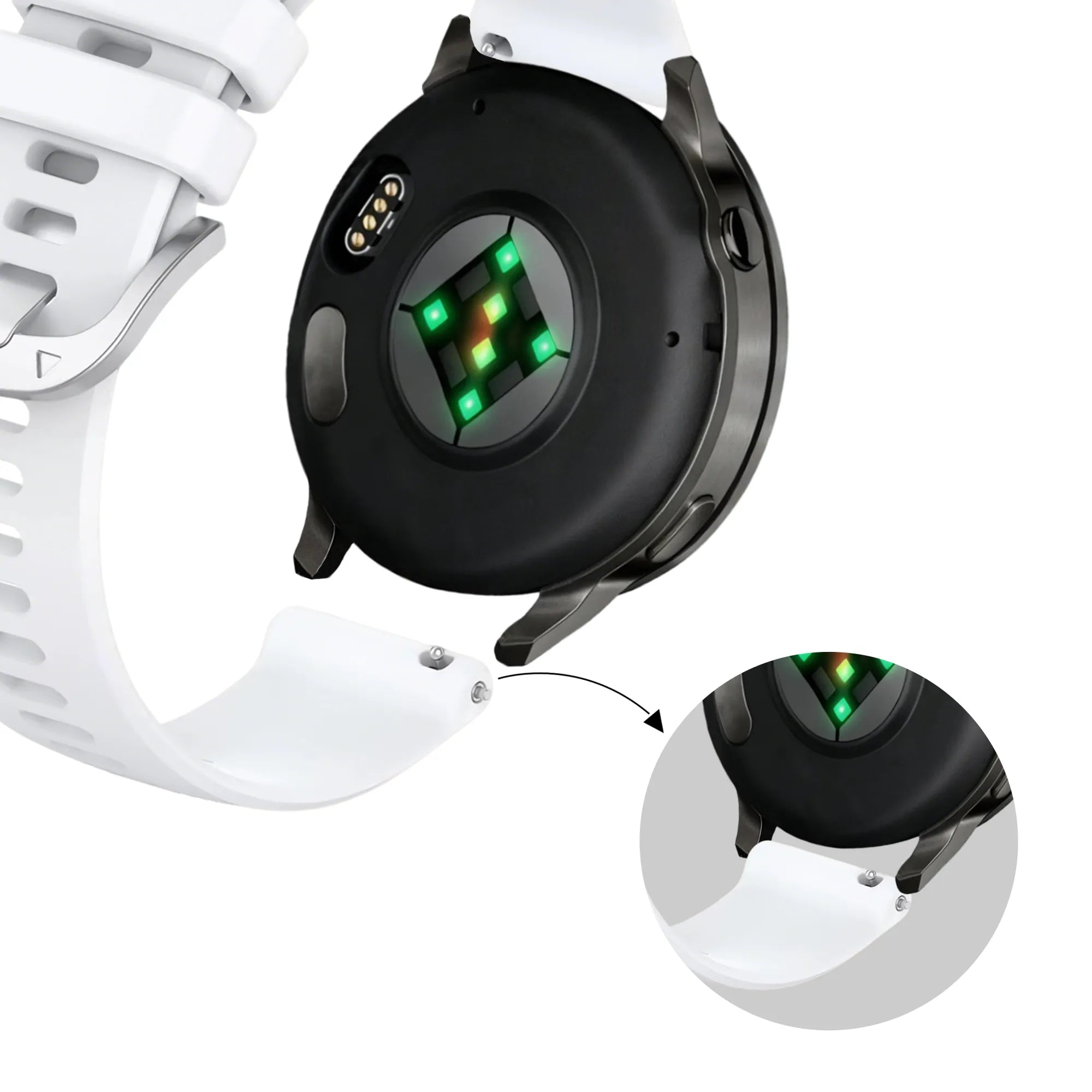 Bandz Garmin Forerunner 255s siliconen band 'Classic' (wit)