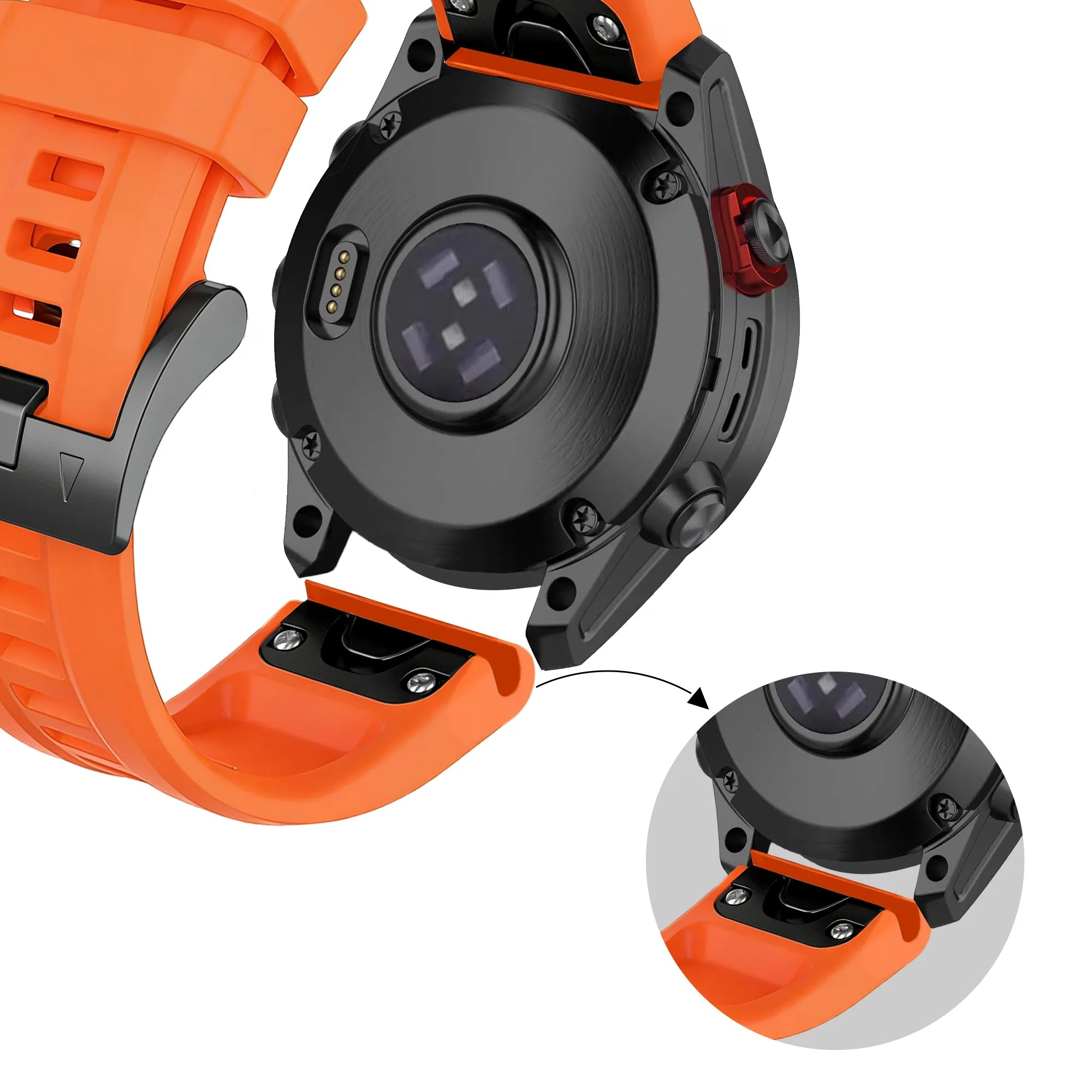 Bandz Garmin Descent Mk2S Silicone Strap 'Classic' (Orange)