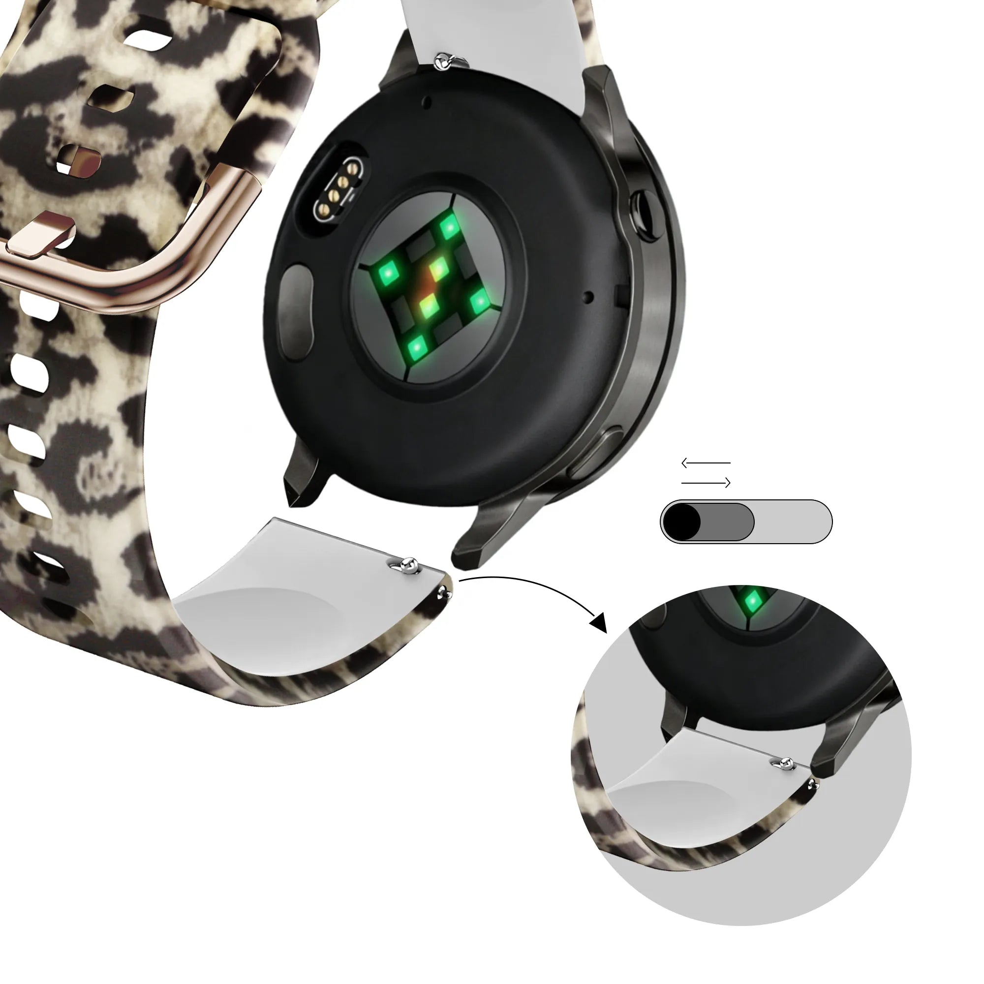 Bandz Garmin Venu 2s siliconen band 'Lucky Leopard'