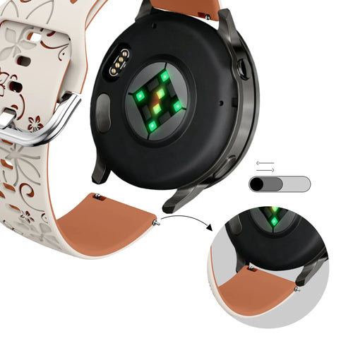 Bandz Garmin Approach S50 Silicone Strap 'Flowers' (Starlight/Brown)