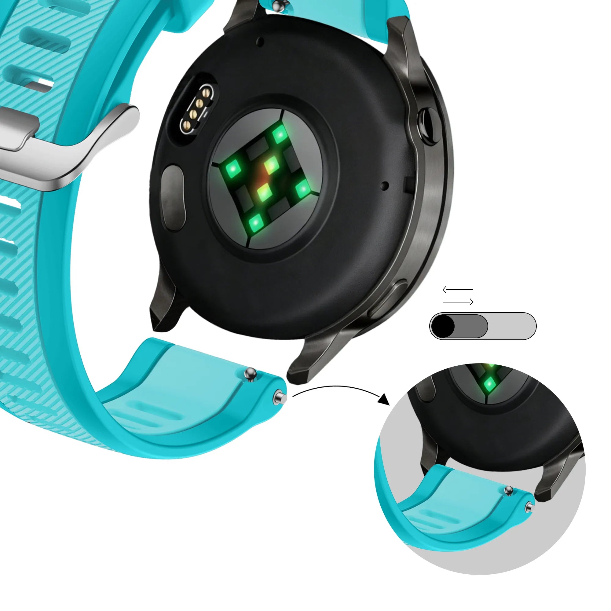Bandz Garmin Vivoactive 5 dual sport band met gesp (aqua)