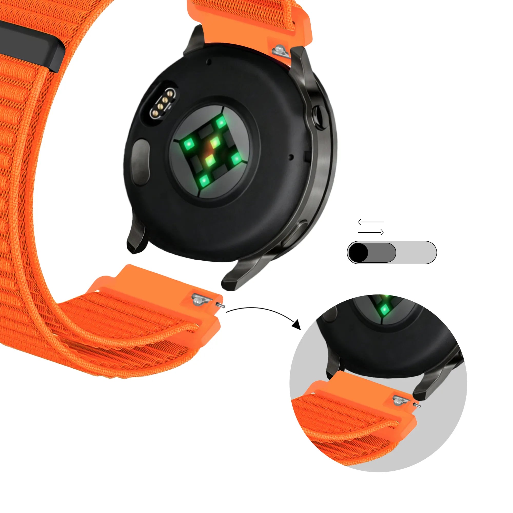 Bandz Garmin Forerunner 265 nylon band 'Wave' (oranje)