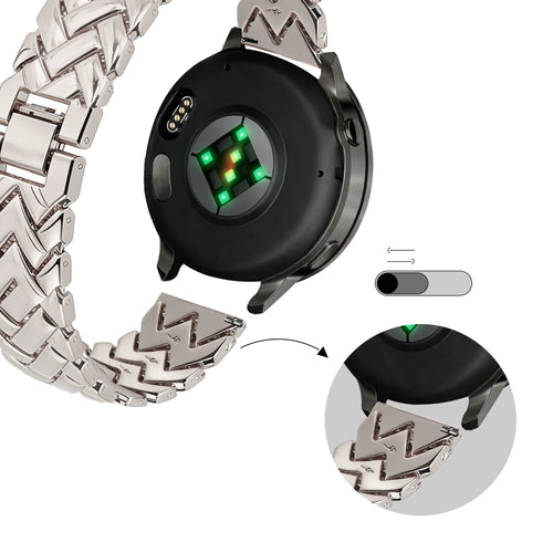 Bandz Garmin Vivoactive 4s Metal Strap 'V-Type' (Starlight)