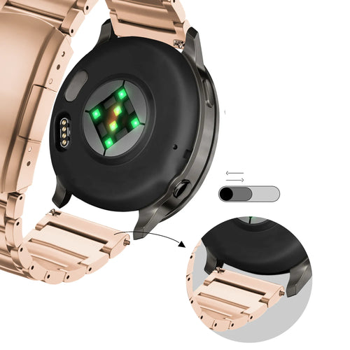 Bandz Garmin Vivomove Trend Titanium Link Strap (Rose Gold)