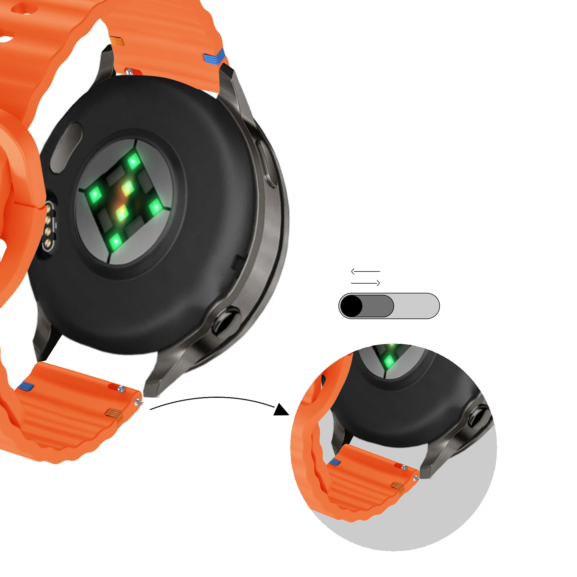 Bandz Garmin Venu 2 siliconen band 'Wave' (oranje)
