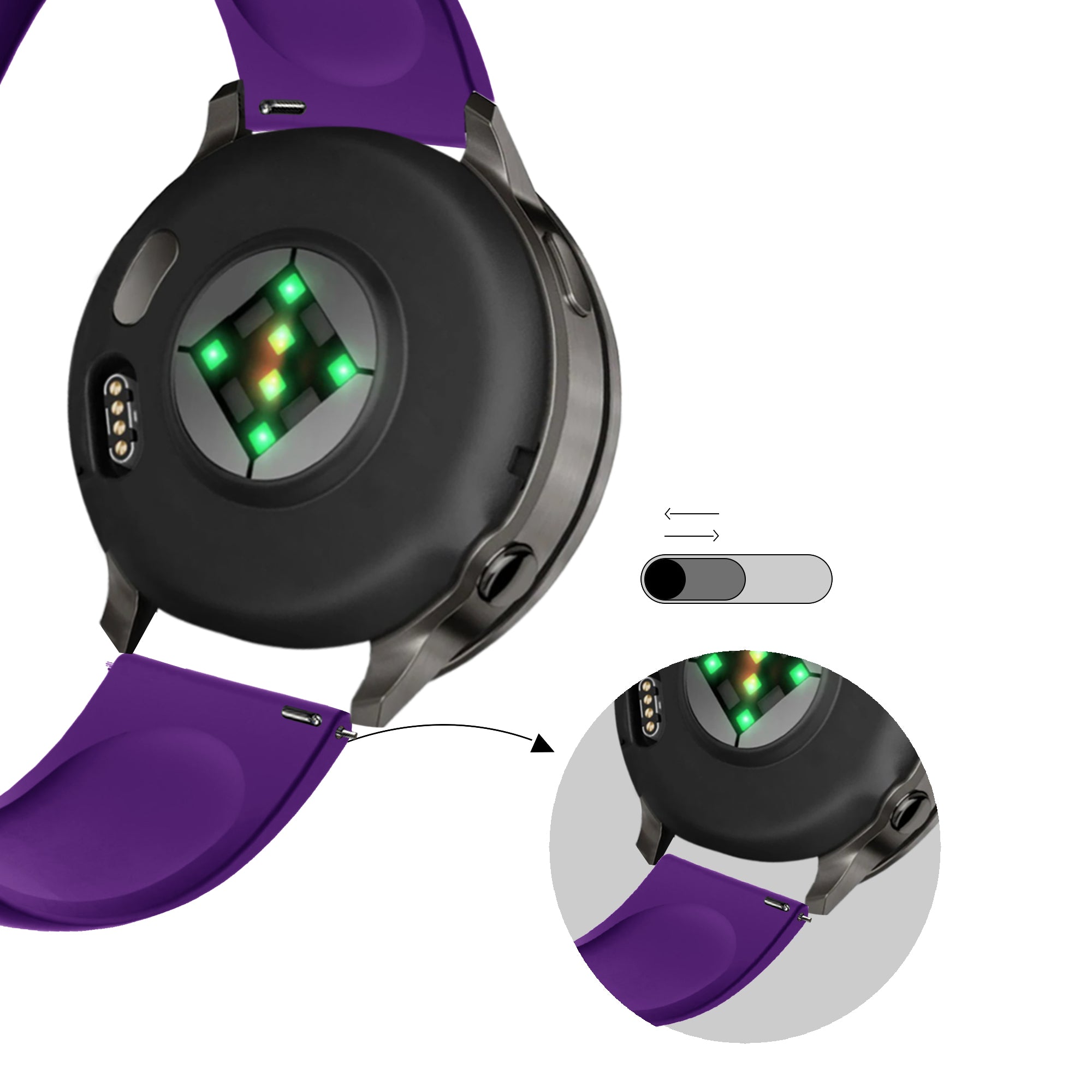 Bandz Garmin Forerunner 165 Sport Strap 'Deluxe' (Purple)