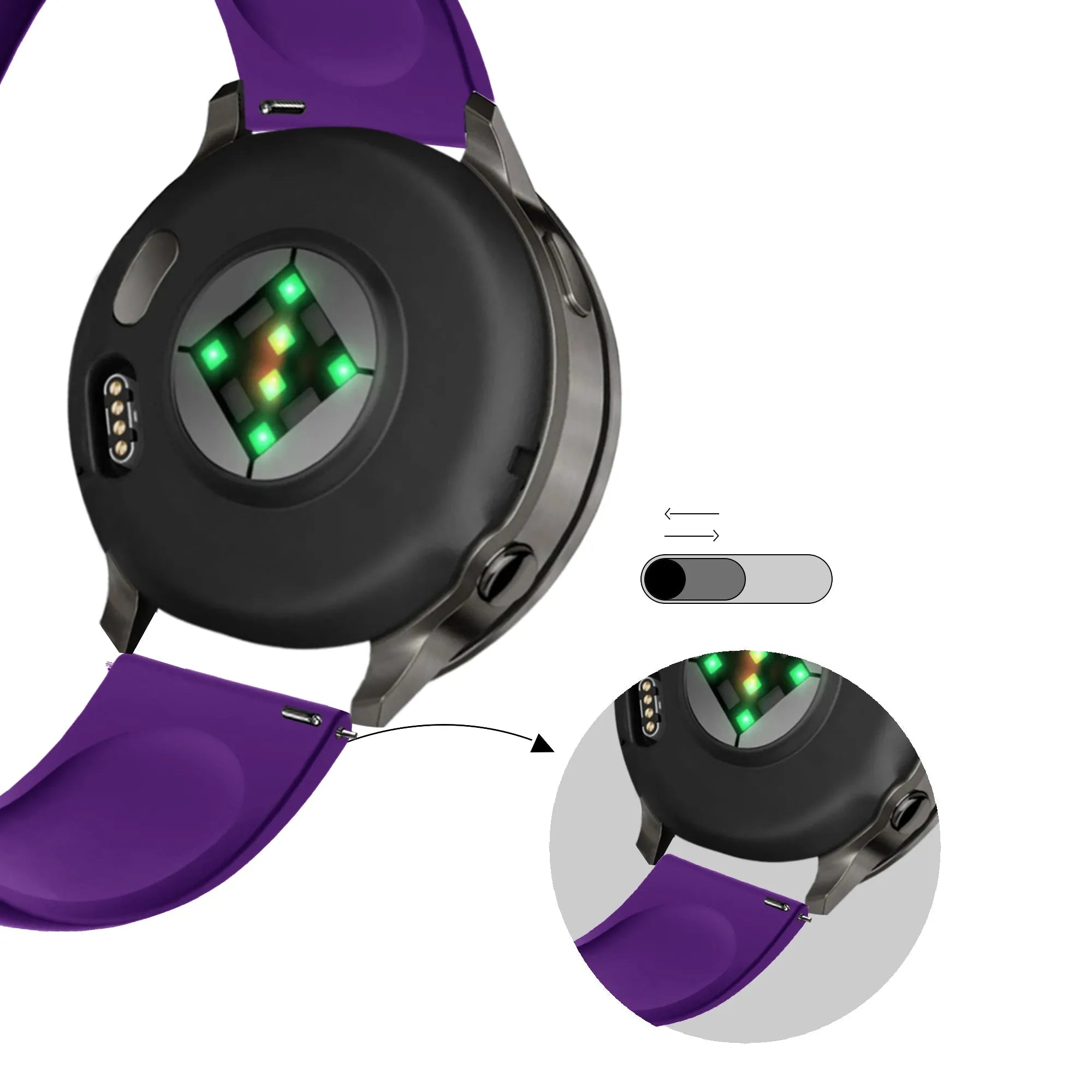 Bandz Garmin Forerunner 265s sport band 'Deluxe' (paars)