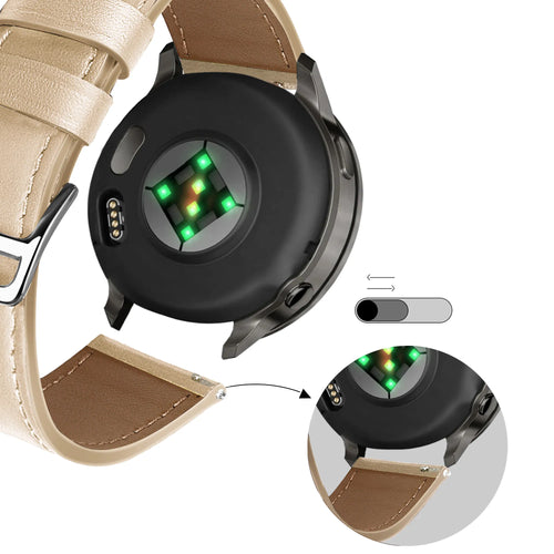 Bandz Garmin Venu 4 - 41mm Leather Strap 'Deluxe' (Milk Tea)