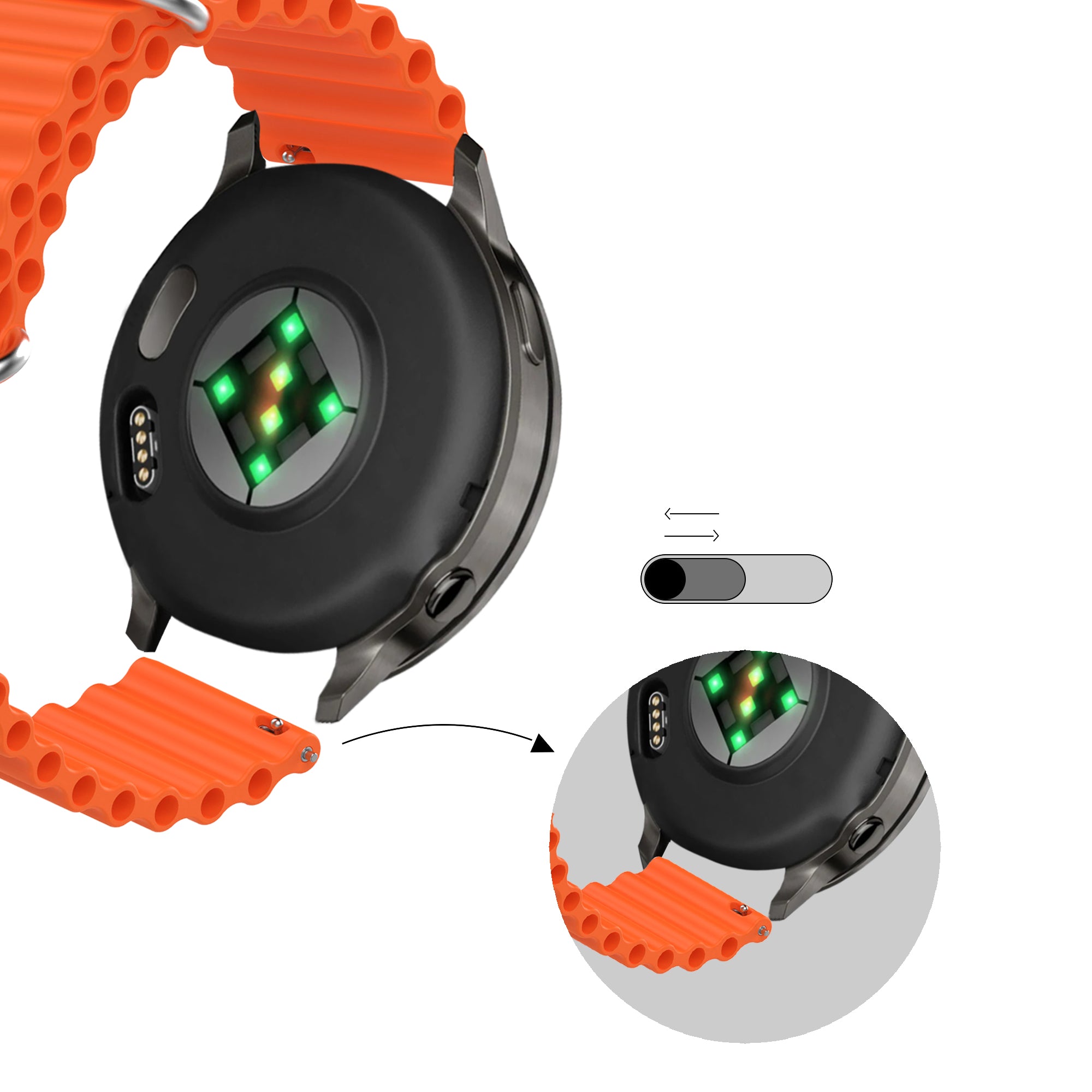 Bandz Garmin D2 Air X10 Ocean Strap 'Classic' (Orange)
