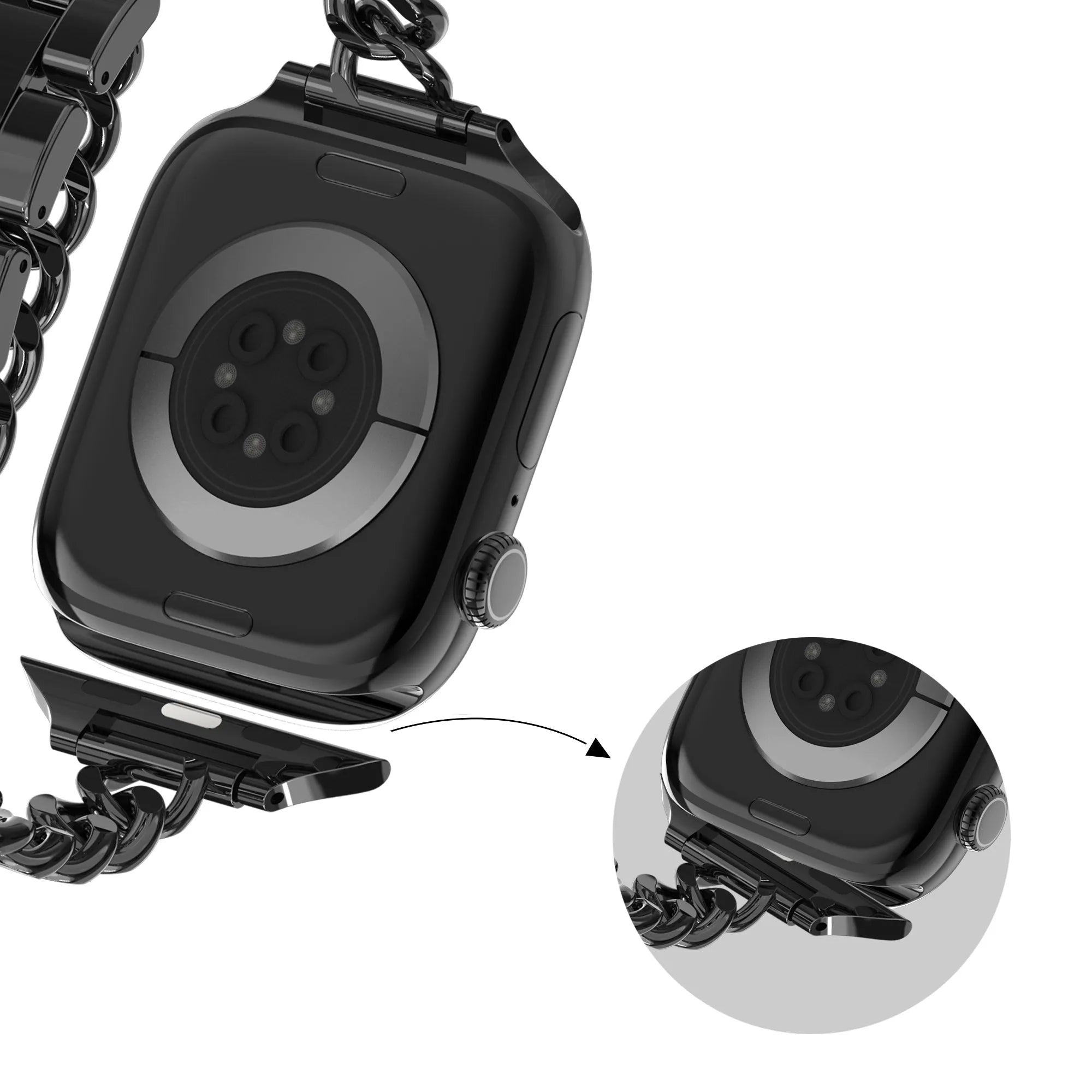 Bandz Apple Watch stalen band 'Double Tour' (zwart)