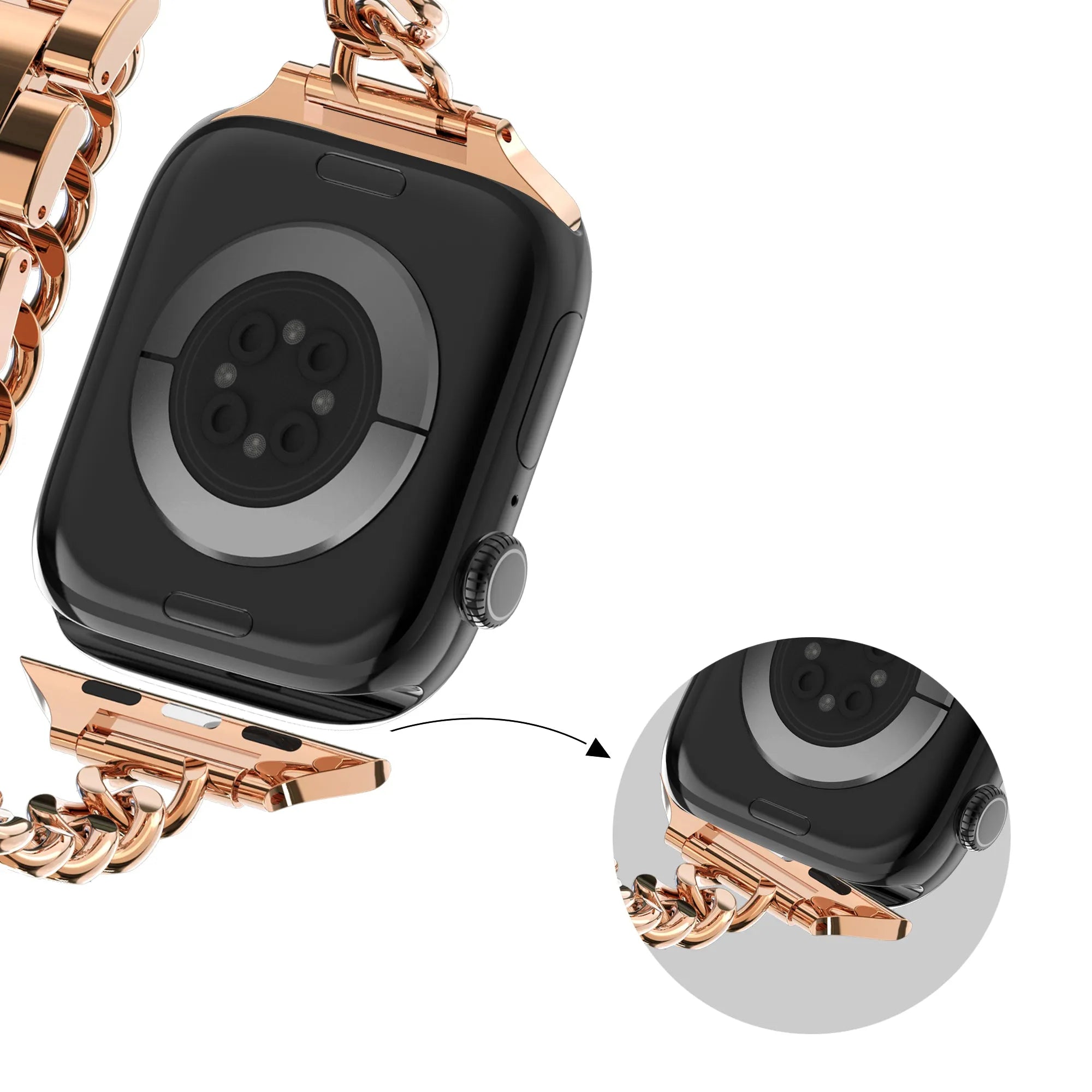 Bandz Apple Watch stalen band 'Double Tour' (roségoud)