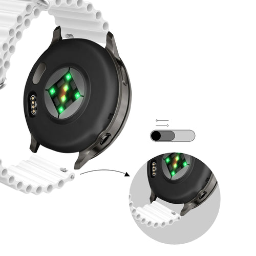 Bandz Garmin Vivomove Sport ocean bandje 'Classic' (wit)