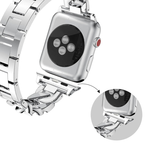 Bandz Apple Watch chain diamond band (zilver)