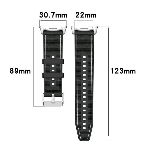 Samsung Galaxy Watch 9 - 44mm nylon hybrid bandje (zwart)