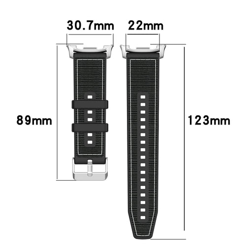 Samsung Galaxy Watch 8 Classic nylon hybrid bandje (zwart)