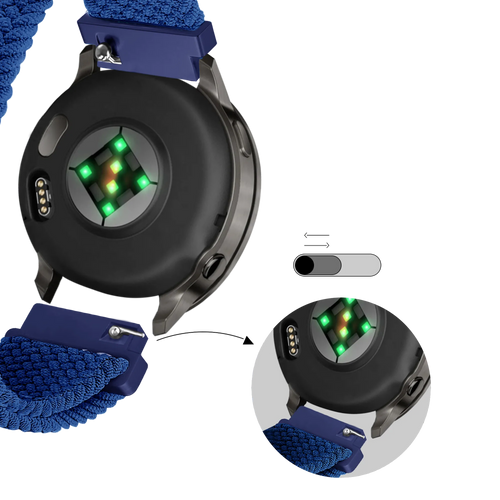 Bandz Garmin Forerunner 265s verstelbare nylon band (blauw)