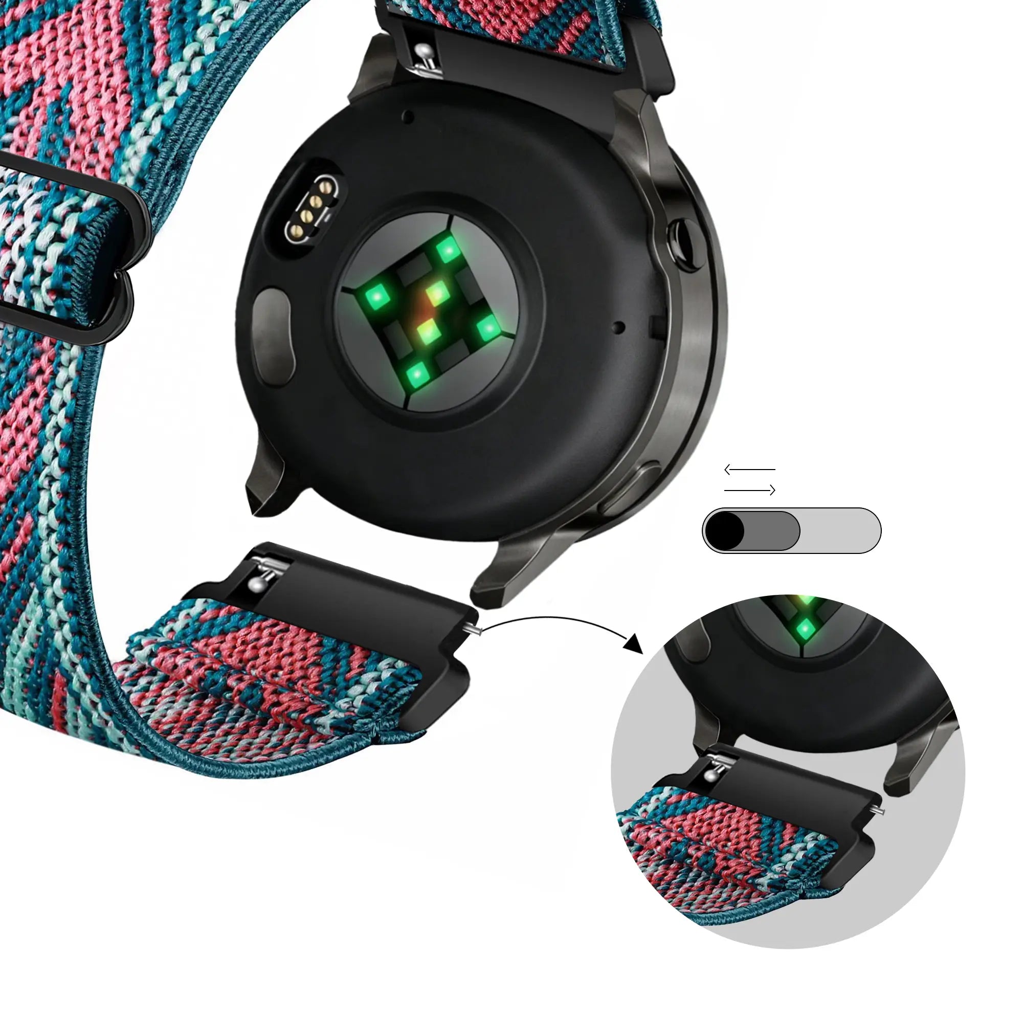 Bandz Stahlgear Luna Elastic Nylon Strap (Blue Mix)