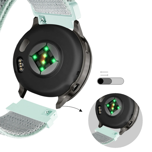 Bandz Garmin Vivomove Sport nylon loop band (licht cyaan)