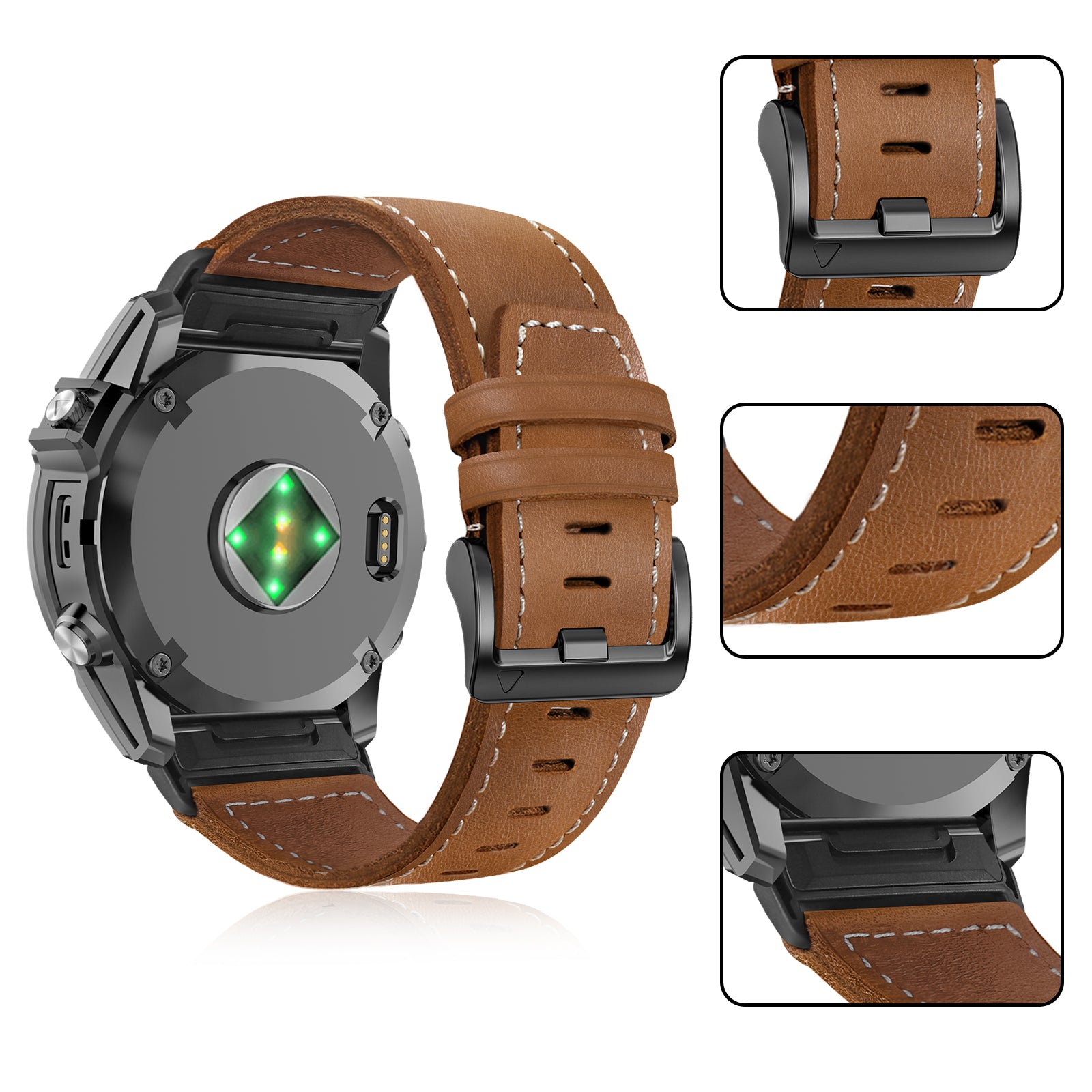 Garmin Approach S62 Premium Leather Strap (Brown)