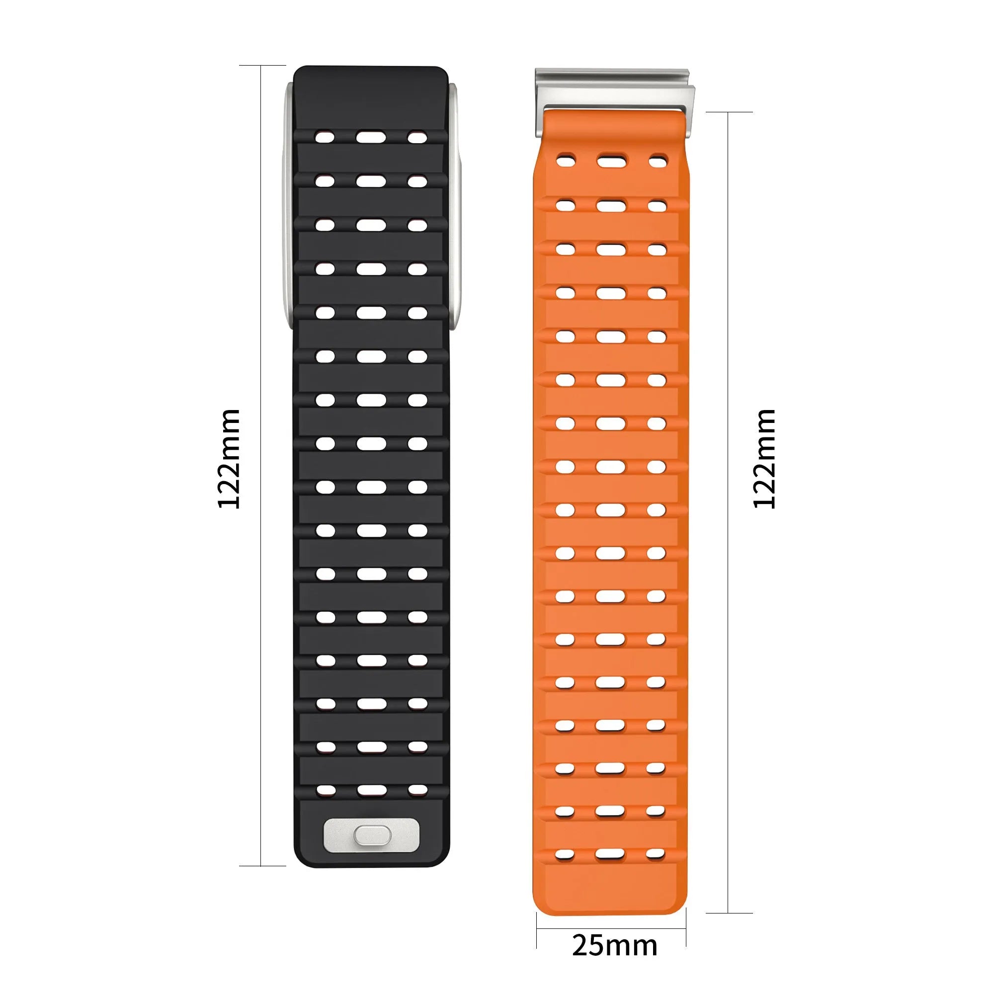 Magnetisch siliconen bandje geschikt voor Whoop MG (zwart/oranje)