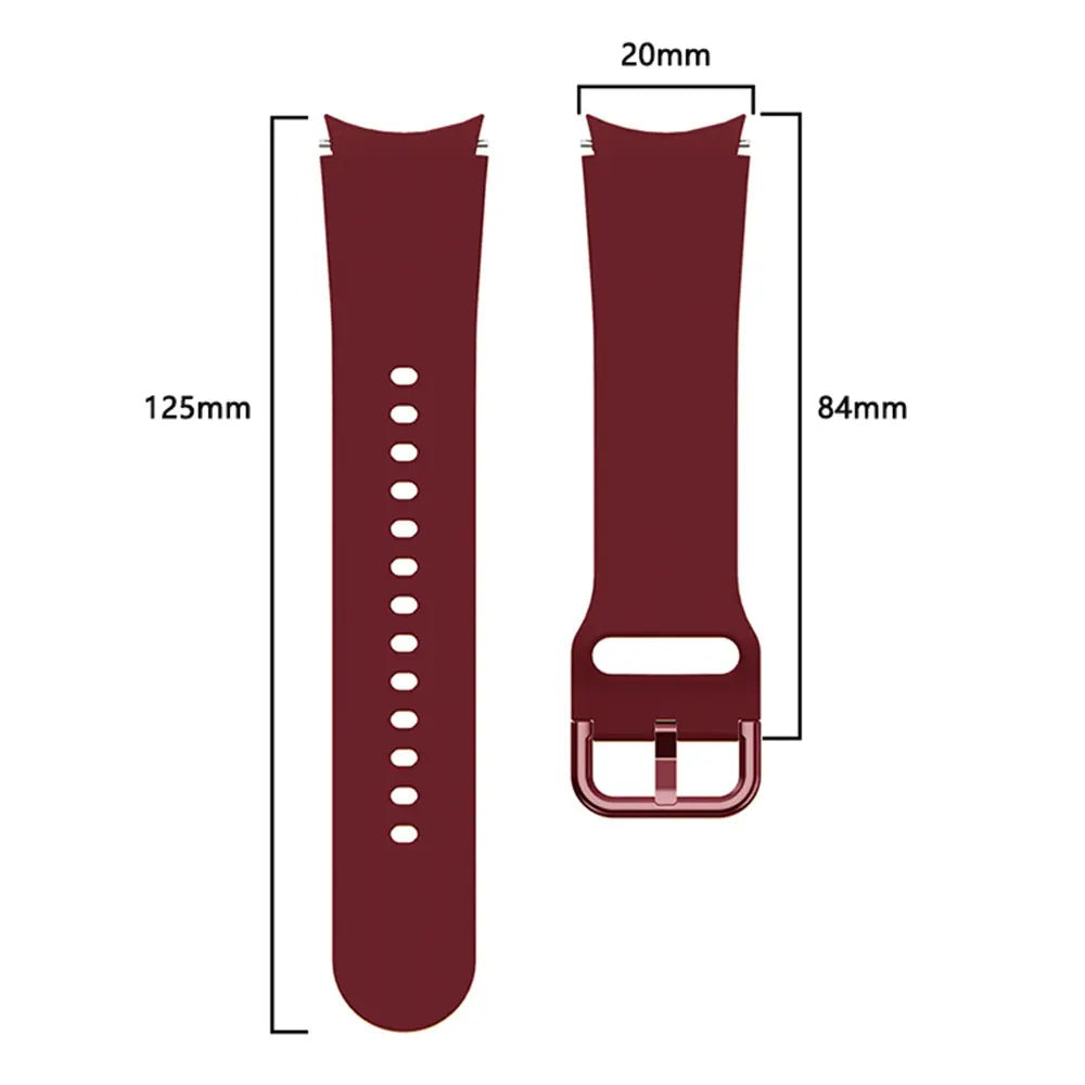 Samsung Galaxy Watch 7 - 40mm Buckled Silicone Strap (Wine Red)