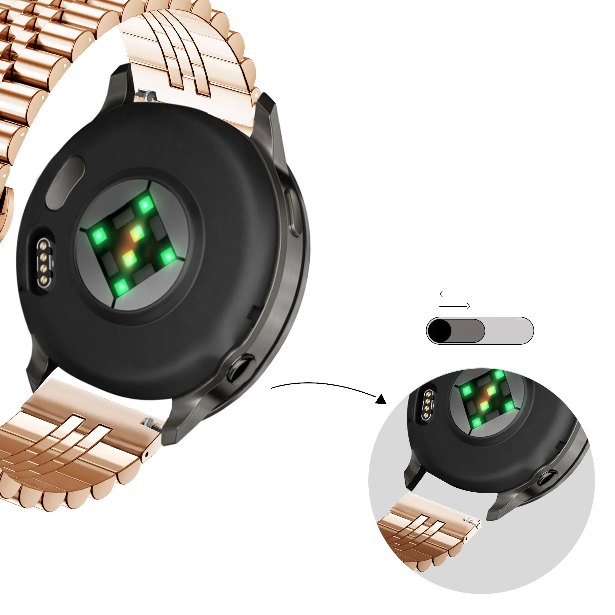Bandz Garmin Venu 3s stalen band 'Jubilee' (rosé goud)