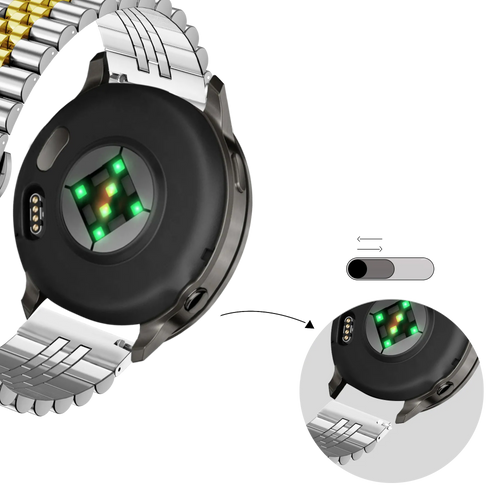 Bandz Garmin Venu 4 - 41mm stalen band 'Jubilee' (zilver/goud)