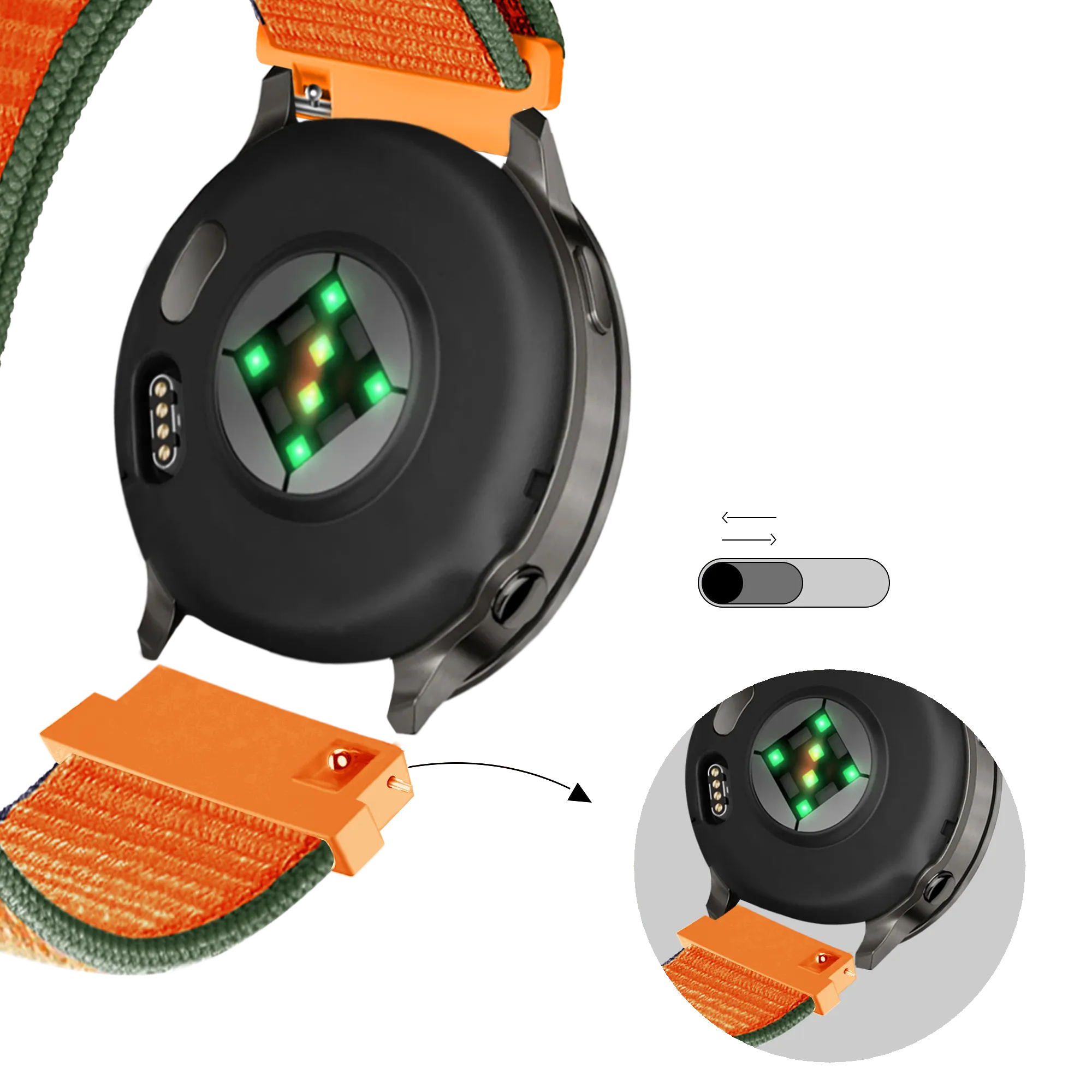 Bandz Garmin Venu 4 - 41mm nylon loop band (kumquat)