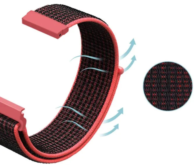 Gard Pro Health 4 smartwatch nylon band (zwart/koraal)