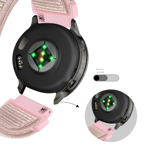 Bandz Garmin Vivomove 3s nylon loop band (rosé goud)