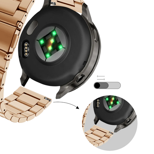 Bandz Garmin Forerunner 255s stalen band 'Classic' (rosé goud)