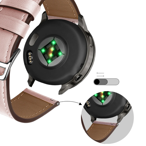 Bandz Garmin Bounce 2 Leather Strap 'Deluxe' (Pink)