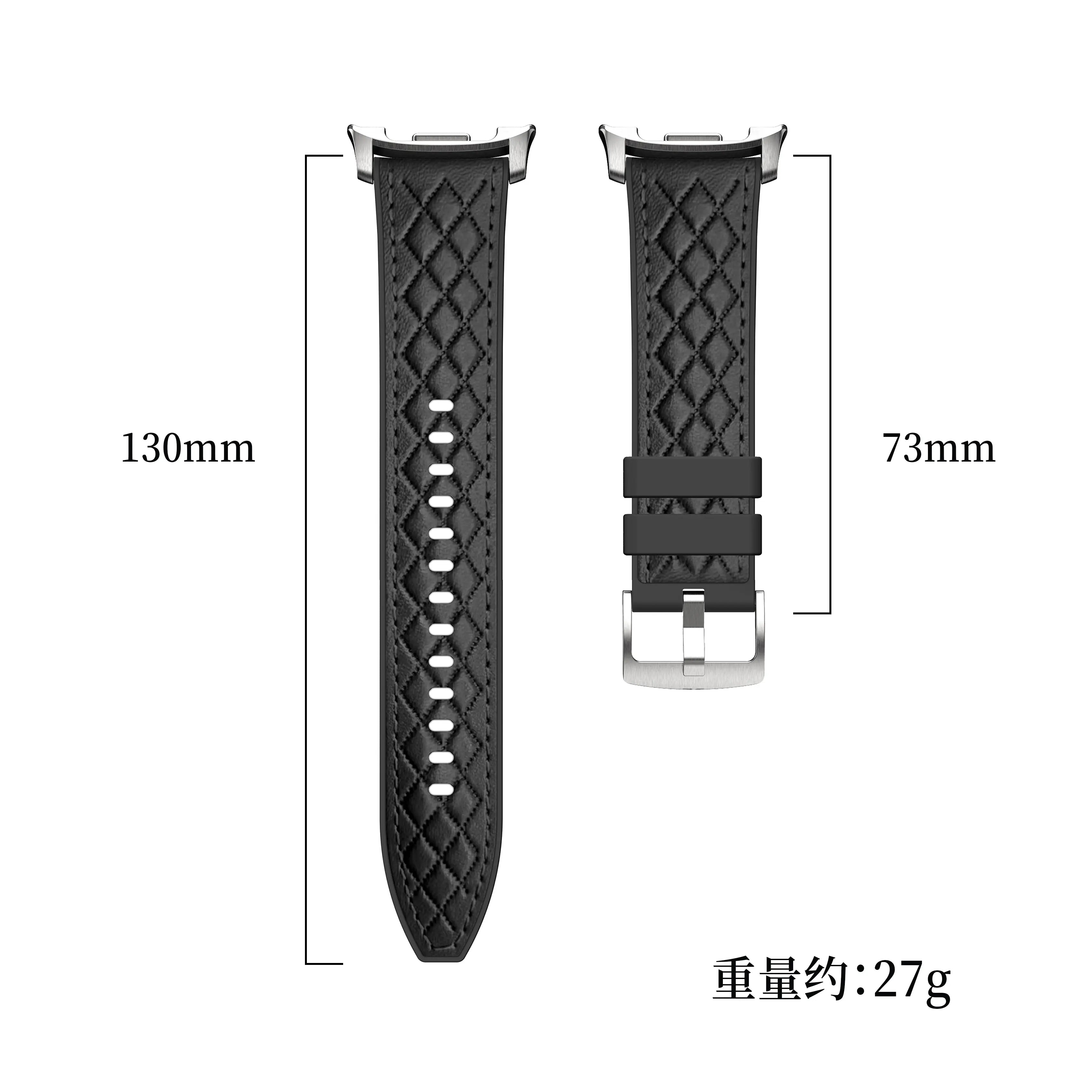 Samsung Galaxy Watch 9 - 40mm diamond hybrid leren band (donkerbruin)