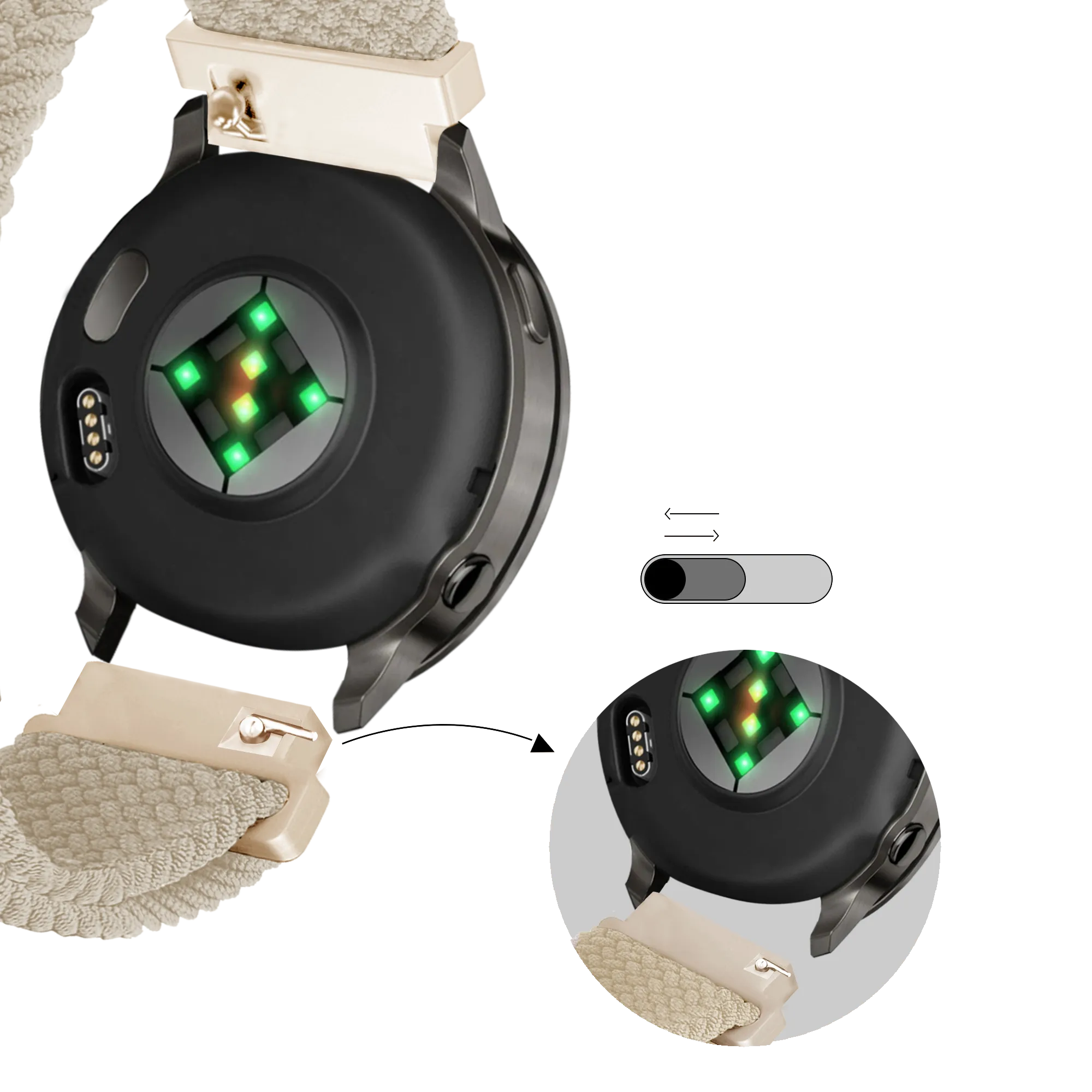 Bandz Garmin Venu 3s verstelbare nylon band (sterrenlicht)