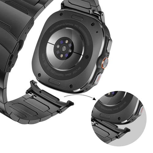 Bandz Samsung Galaxy Watch Ultra titanium band 'Deluxe' (zwart)