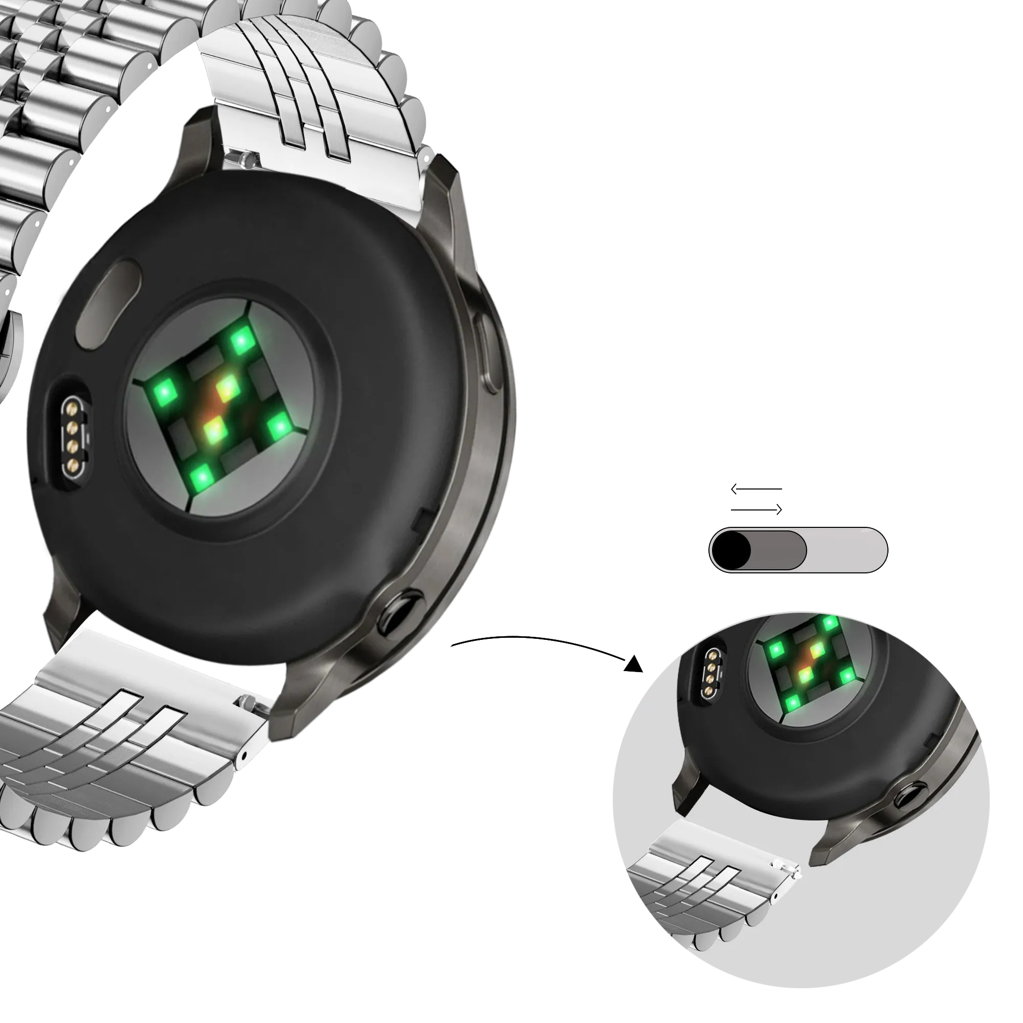 Bandz Garmin Vivoactive 5 Steel Strap 'Jubilee' (Silver)