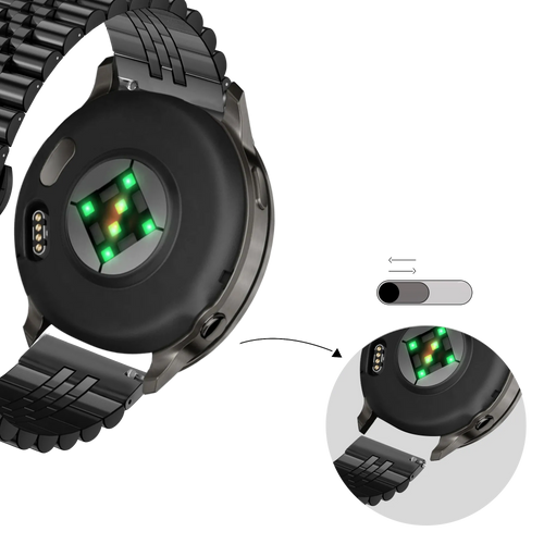 Bandz Garmin Vivomove HR Steel Strap 'Jubilee' (Black)