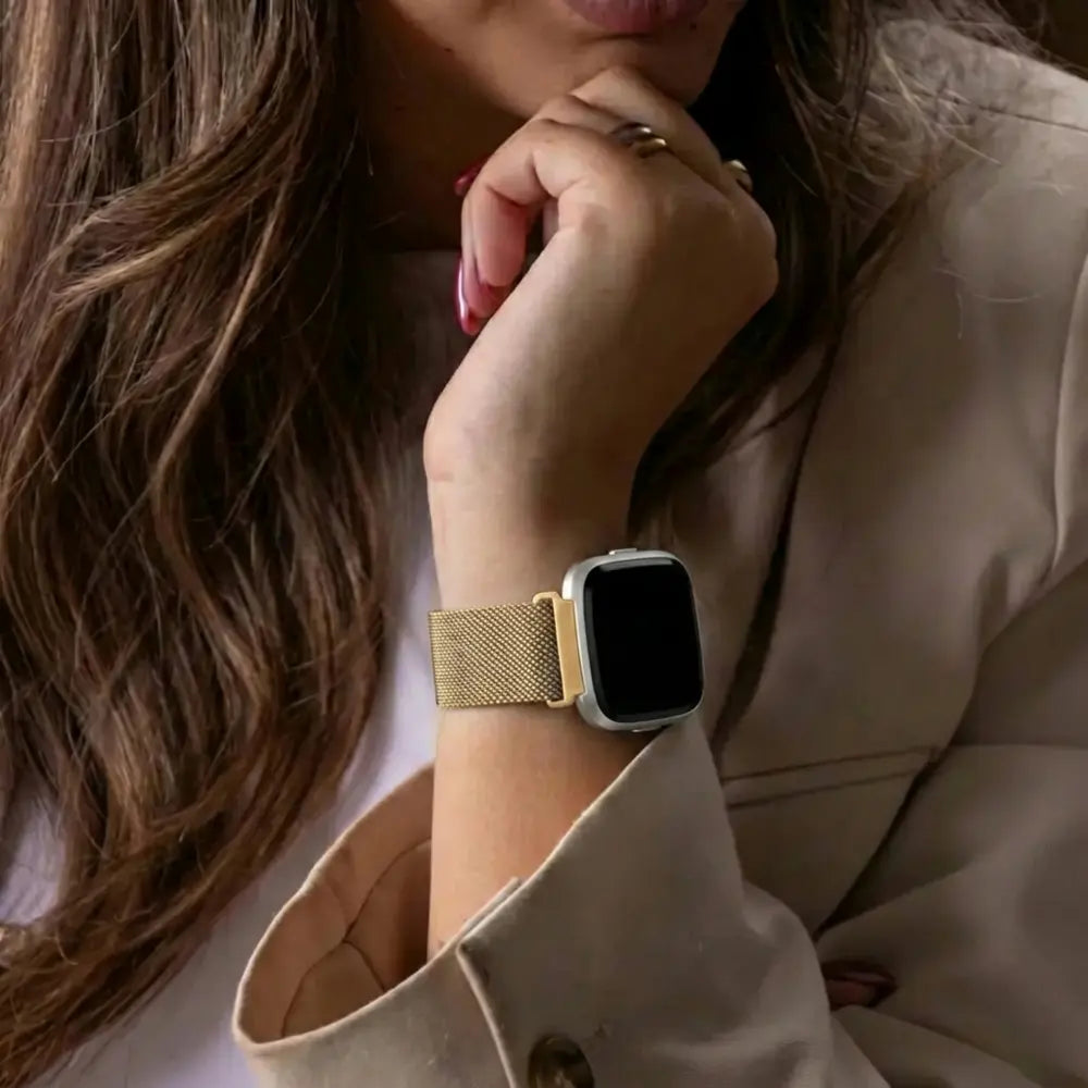 Fitbit Versa 4 Milanese Strap (Gold)