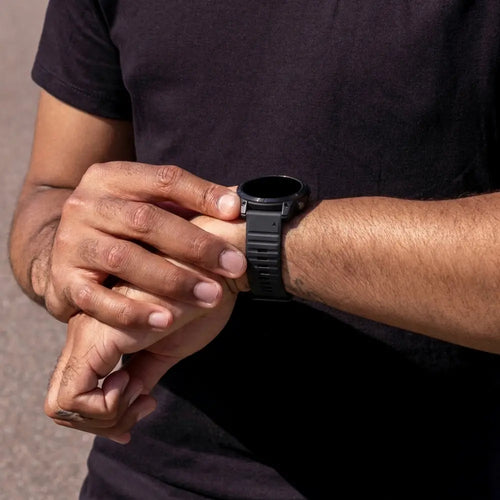 Garmin Fenix 5 / 6 outdoor siliconen band (zwart)