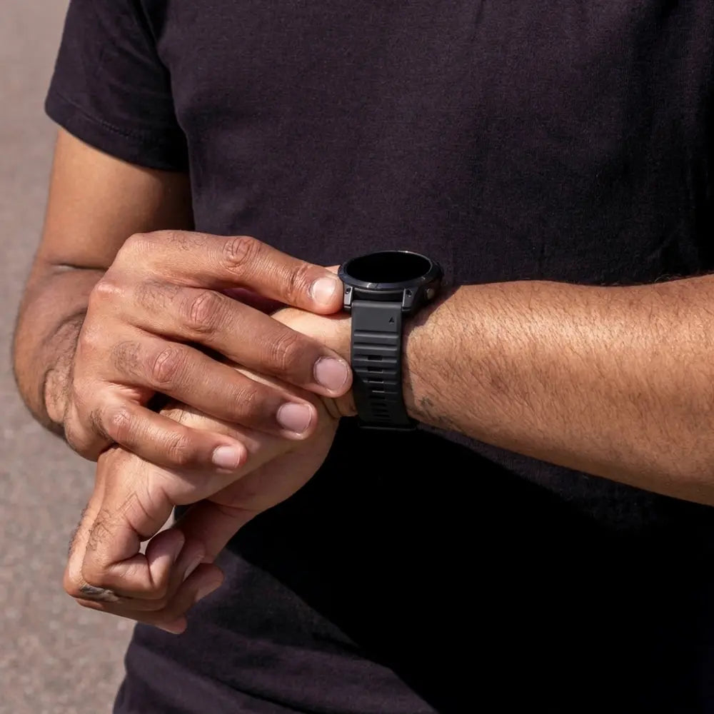 Garmin Fenix 5 / 6 outdoor siliconen band (zwart)