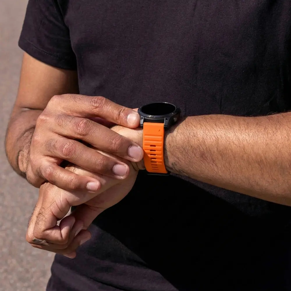 Garmin Fenix 5x / 6x Outdoor Silicone Strap (Orange)